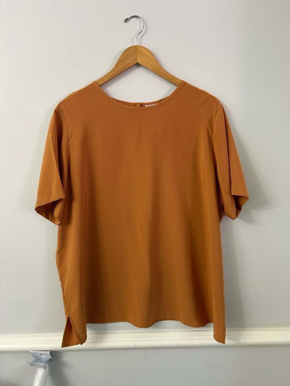 TR Bentley Women's Short Sleeve Blouse Size 20W Burnt Orange